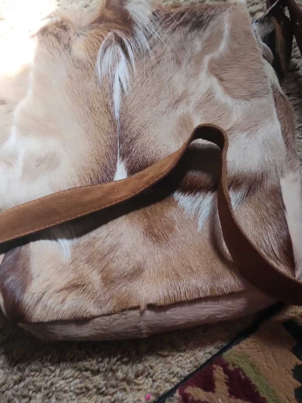 Natural Brown Antelope Crossbody Bag - Picture 10 of 12